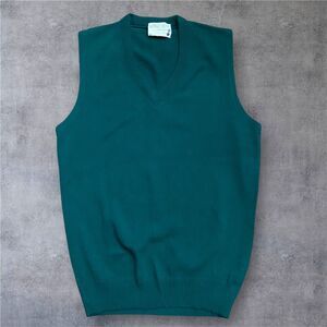 Royal Jeff Vintage 70s Orlon Acrylic Hunter Green Sweater Vest Men's Size Medium